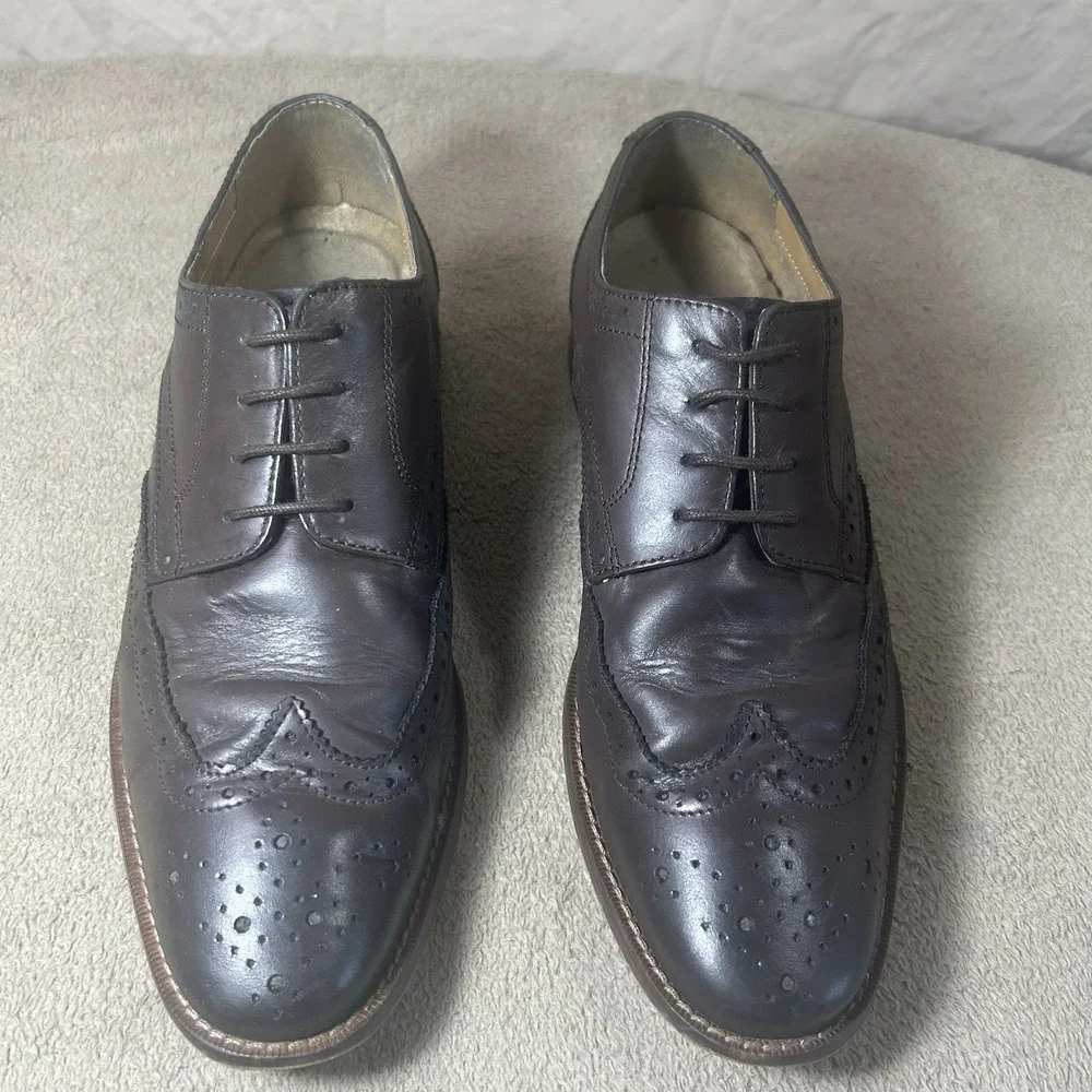 Florsheim Mens 8.5 D Brown Leather Wingtip Oxford Dress Shoes Brogue 11171